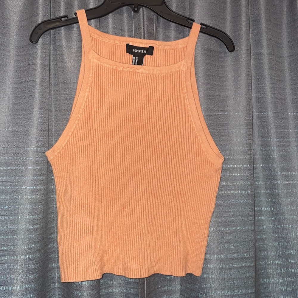 FOREVER 21 orange robbed tank top (Md)